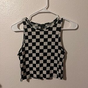 Forever 21 Black and White Checkered Tank Top